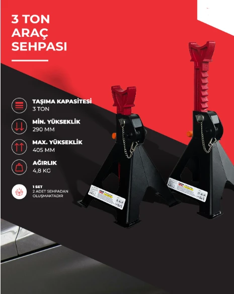 Powerfull 3 Ton Araç Sehpası - 4