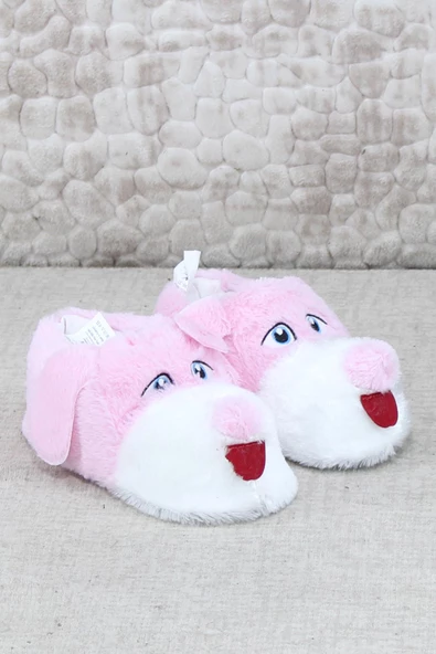 Fort Sevimli Köpek Figürlü Peluş Panduf Hayvanlı Yumuşak Kadın Panduf - Resim 5