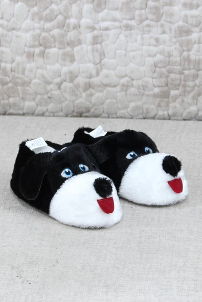 Fort Sevimli Köpek Figürlü Peluş Panduf Hayvanlı Yumuşak Kadın Panduf - Resim 10