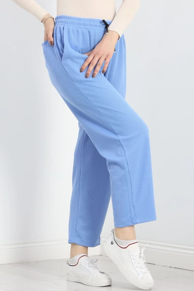 Örme Kumaş Pantolon Mavi - 30008.1874. - Resim 5