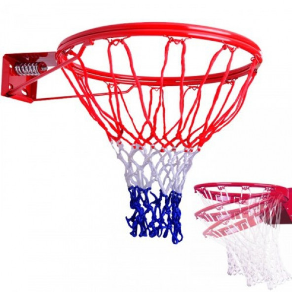 Leyaton Deluxe Çift Katlı Yaylı Basketbol Çemberi + Basketbol Filesi