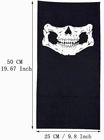 Nessiworld Siyah Renk Dikişsiz Çok Fonksiyonlu Çene Kafatası Yüz Maskesi Baf Buff Bandana Boyunluk Bileklik - 9