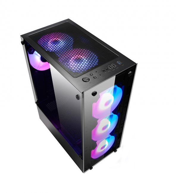 GAMEFORCE GLASS 6x120mm Rainbow Fanlı Oyuncu Kasası - 3