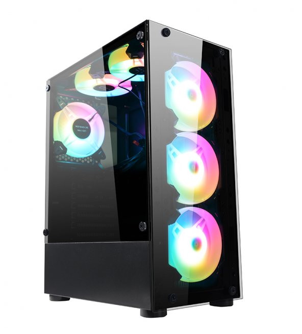 GAMEFORCE GLASS 4x120mm RGB Kontrolcü ve Kumandalı Oyuncu Kasası