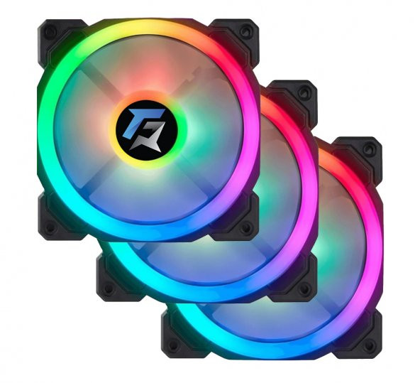 GAMEFORCE 7R Pro 120mm (3lü Set) Rainbow Led Sessiz Kasa Fanı