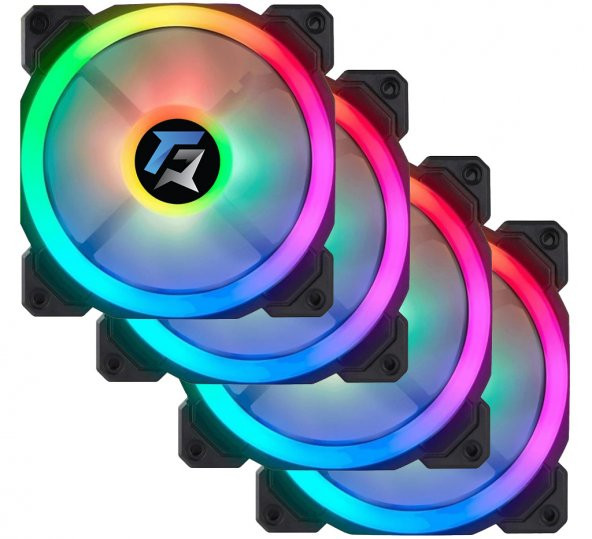 GAMEFORCE 7R Pro 120mm (4lü Set) Rainbow Led Sessiz Kasa Fanı