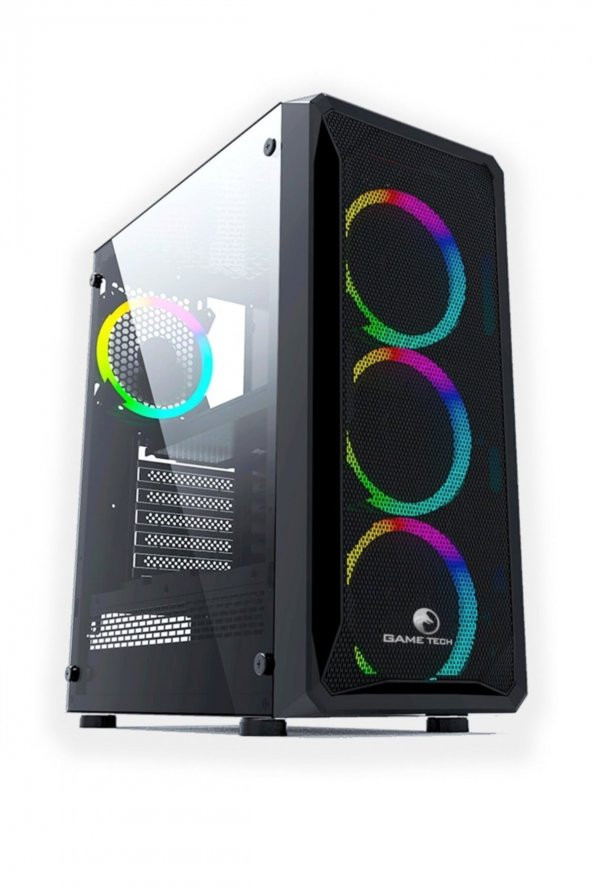 GAMETECH VELAR 4x120mm RGB Gaming Oyuncu Bilgisayar Kasası +PSU