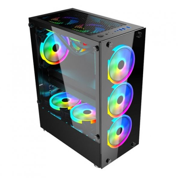 GAMEFORCE GLASS 6x120mm A-RGB Kontrolcülü Fan Oyuncu Kasası - 3
