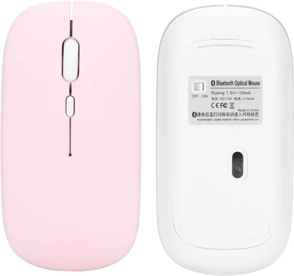 Onpad Extreme 10.1'' Uyumlu Kablosuz Bluetooth Pilli Optik Mouse - Pembe - 6