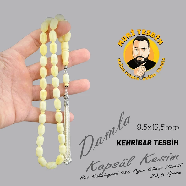 23,6 GR RUS KALİNİNGRAD DAMLA 10,8 GR 925 AYAR GÜMÜŞ PÜSKÜL KAPSÜL KESİM 8,50X13,50