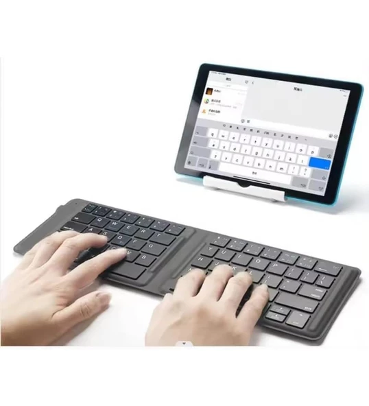 Hiking P15 Tablet 10.1" Uyumlu Kablosuz Bluetooth Şarjlı Katlanır Klavye - Resim 5