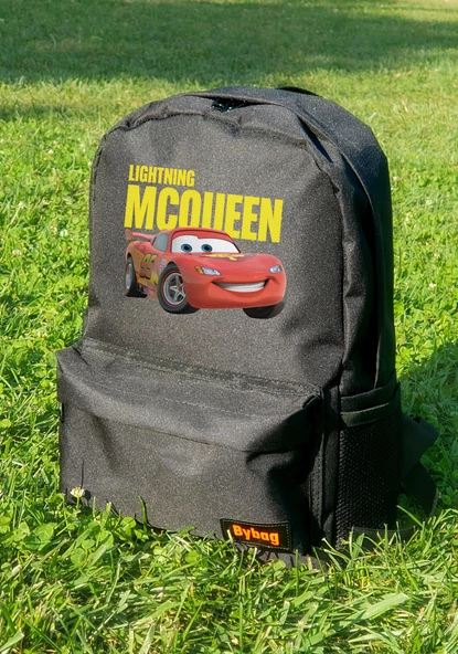 Mcqueen & Sallly 2 Adet Cars Baskılı Siyah Sırt Çantası Sevgili Çift Unisex - 2