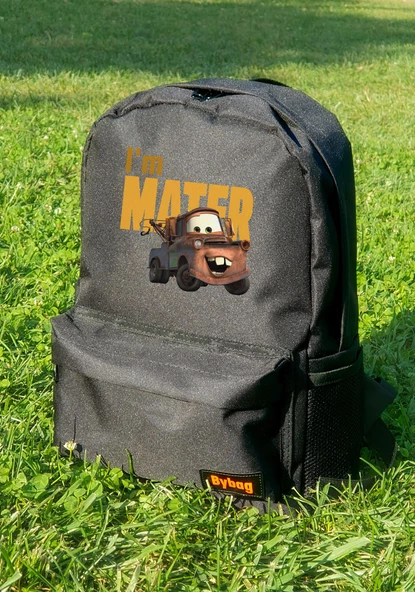 Mcqueen Mater Cars Baskılı Siyah Sırt Çantası Sevgili Unisex