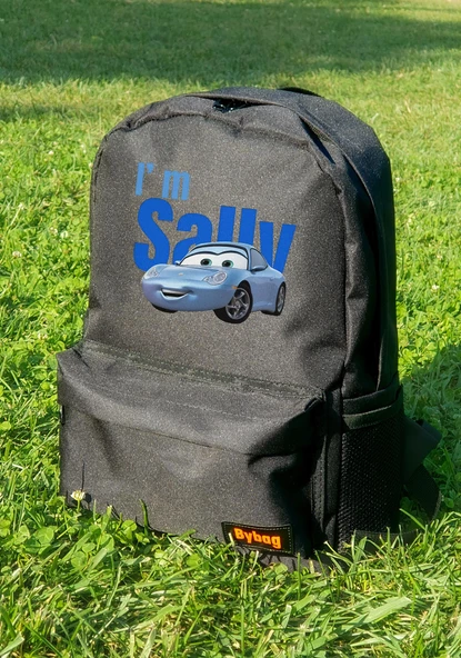 Sally Cars Baskılı Siyah Sırt Çantası Sevgili Unisex