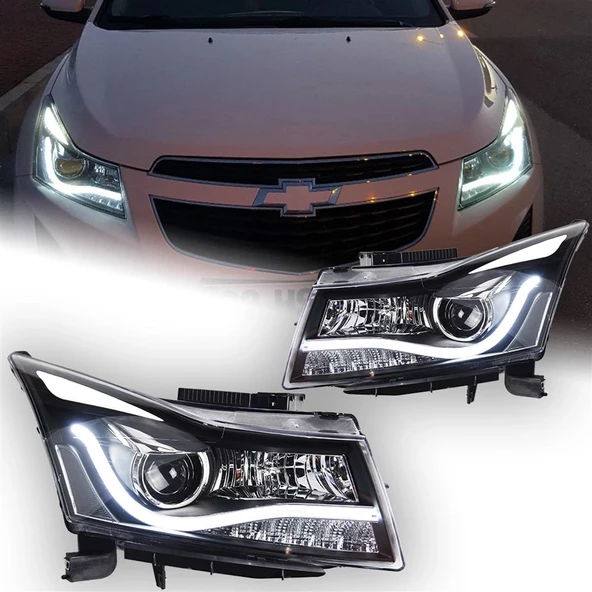 Chevrolet Cruze Kaşlı Led Far Takımı Bi-Xenon - 4