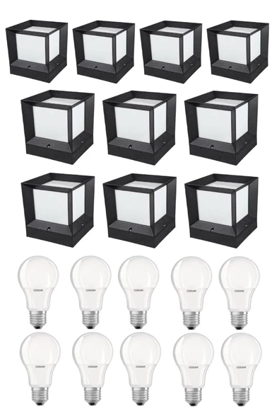 10 Adet Gün Işığı Set Üstü Kare Küp Bahçe Aydınlatma Armatürü - 2