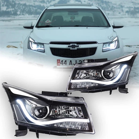 Chevrolet Cruze Kaşlı Led Far Takımı Bi-Xenon - 5