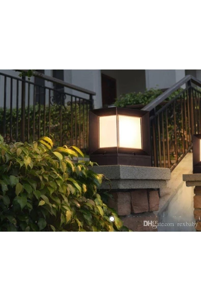 Gün Işığı Ampullü Set Üstü Kare Küp Bahçe Aydınlatma Armatürü - Resim 8