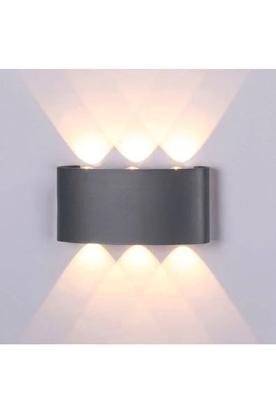 Uranüs Antrasit Kasa 10 Watt Gün Işığı Iç Dış Mekan Dekoratif Led Aplik - 4