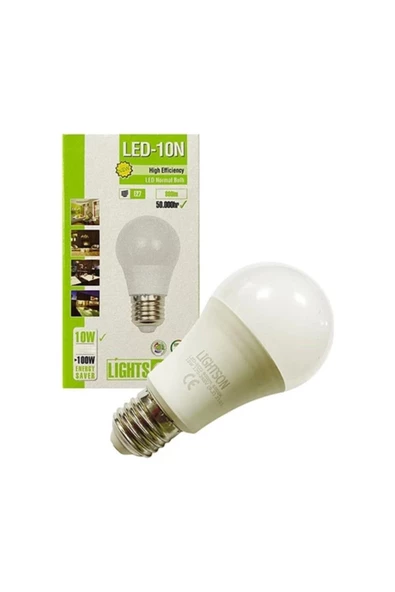 10w Led Ampul 6'lı Paket E27 Duy Gün Işığı (SARI) Led Ampul - 2