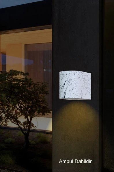 Amber Işık Iç - Dış Mekan Villa Bahçe Duvar Dekoratif Modern Lüks Aplik - 3