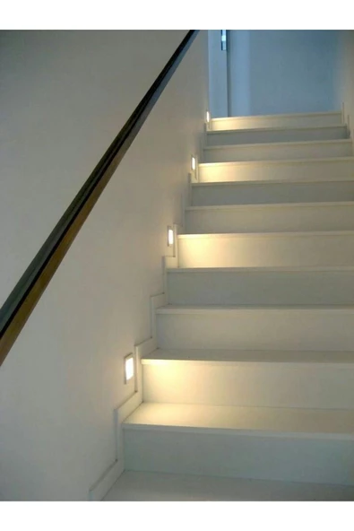 5 Watt Gün Işığı, Siyah Kasa, Sensörsüz Merdiven, Basamak, Koridor, Hol, Antre Armatürü, Led Armatür - Resim 8