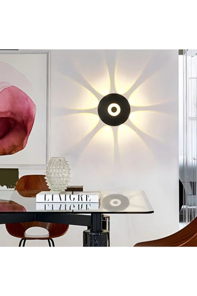 Dekoratif Işık Desenli 7 Watt Led Armatür 3000K Gün Işığı İç ve Dış Mekan Modern ve Şık Led Aplik - 4