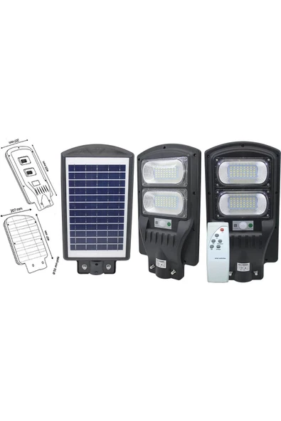 100 Watt Birinci Kalite Güneş Enerjili Solar Sokak Armatürü - Çok Yüksek Işıklı Solar Sokak Lambası - 4