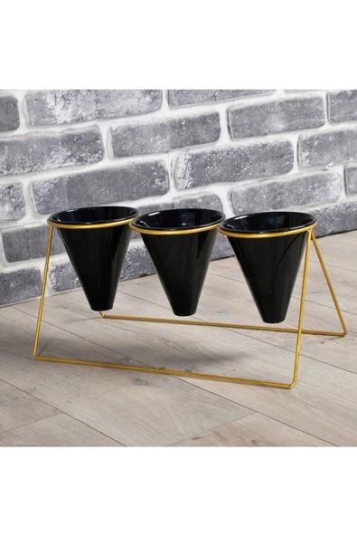 Vıpclass 3 Saksılı Metal Çiçek Standı - Saksılar Dahil - Vgs - 2