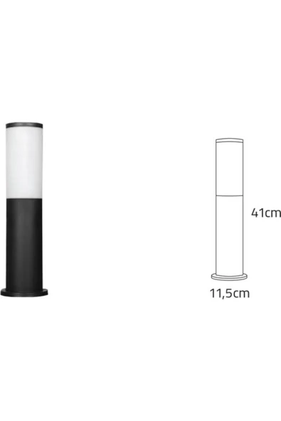 41 Cm E27 Duylu, 10 W. Beyaz Işık Ampul Dahil, Bahçe Duvar, Yürüyüş Yolu Armatürü, Set Üstü Aplik - Resim 3