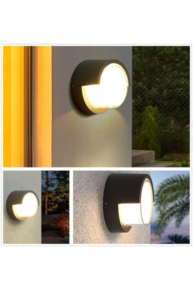 6 Watt Gün Işığı Ledli Dış Mekan, Bahçe, Teras, Balkon, Kamelya, Veranda Apliği, Bahçe Duvar Armatür - 2