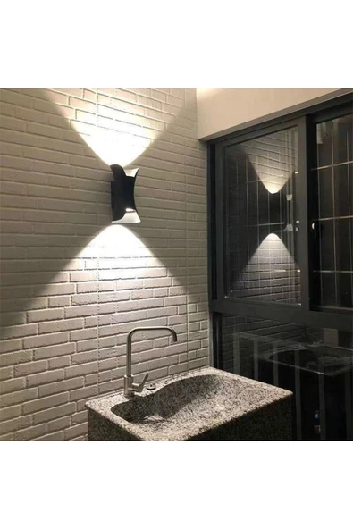 Gün Işığı Ledli, 300 Kelvin 10 Watt Modern Tasarım Aplik, Bahçe, Balkon, Cafe, Bar, Otel Apliği - 3