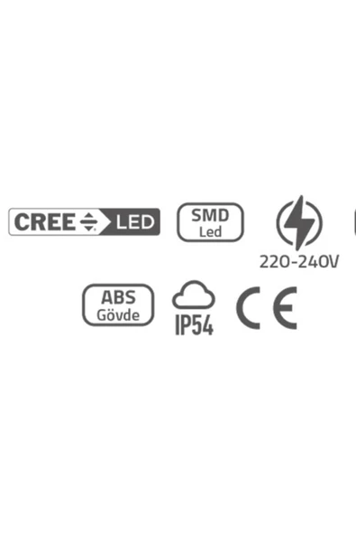 20 Watt Gün Işığı Ledli Nemli Alan, Dış Mekan, Bahçe, Banyo, Teras, Balkon, Kamelya, Veranda Apliği - 3
