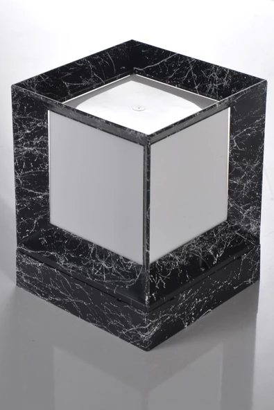 Mermer Desen Plastik 1. Sınıf Kare Küp Bahçe Aydınlatma Armatürü - 2