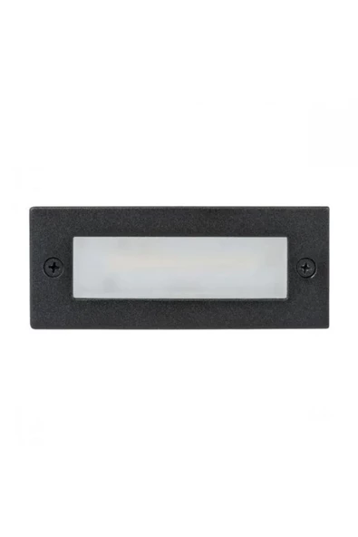 Mat Siyah, Dikdötgen Kasa, Sensörsüz 3 Watt Gün Işığı Led Merdiven, Basamak, Koridor, Hol Armatürü - 7