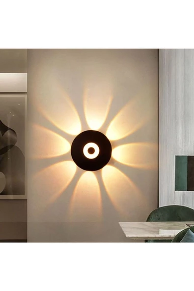 Dekoratif Işık Desenli 7 Watt Led Armatür 3000K Gün Işığı İç ve Dış Mekan Modern ve Şık Led Aplik - 3
