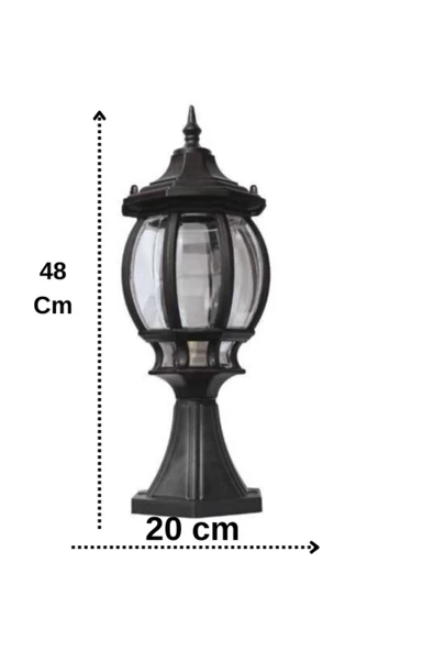 Sekizgen Set Üstü Bahçe Armatürü, Bahçe Duvar Apliği, Set Üstü Dekoratif Armatür, Bahçe Armatürü - 2