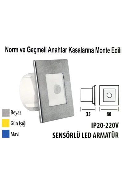 Sensörlü Led Armatür Krd03 Ip20 - 220 V. Beyaz Işık - Resim 2