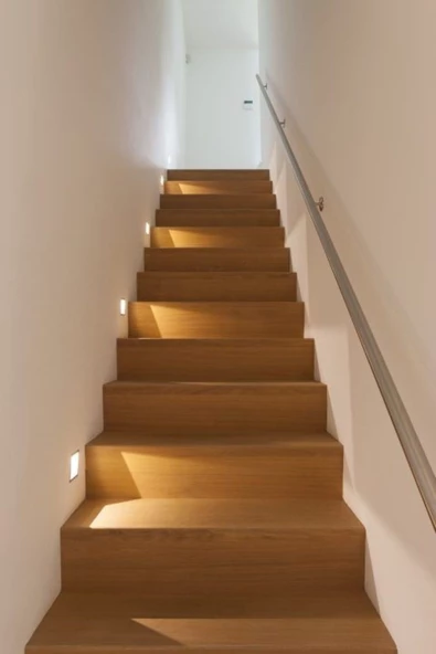 3 Watt AMBER Işık Siyah Kasa, Sensörsüz Merdiven, Basamak, Koridor, Hol, Antre Armatürü, Led Armatür - 6