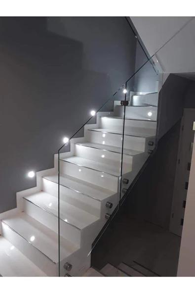 Mat Siyah Metal YUVARLAK Kasa, 3 Watt SENSÖRSÜZ, BEYAZ IŞIK, İç Mekan, Merdiven Ve Basamak Armatürü - Resim 4