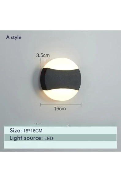 18 Watt Gün Işığı Ledli Bahçe, Balkon, Teras, Kamelya, Veranda, Banyo, Duvar Apliği, Led Armatür - 7