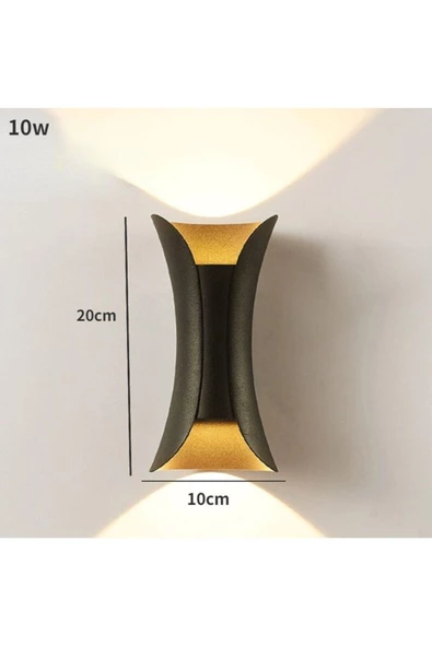 3000K Gün Işığı Ledli, 10 Watt Modern Tasarım Aplik, Bahçe, Balkon, Teras, Salon Apliği, Led Aplik - Resim 2