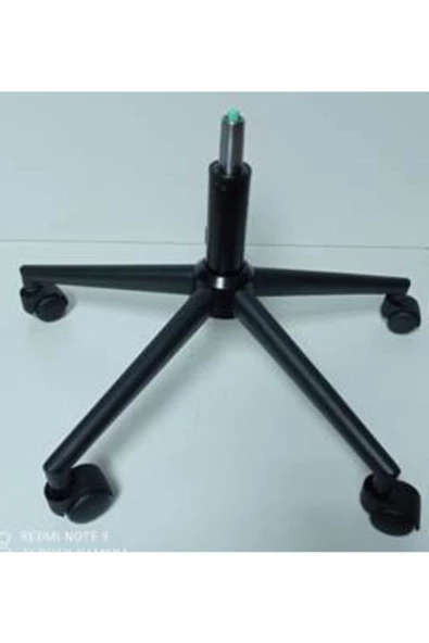 Siyah Konik Metal Yıldız Ayak + 5 Tekerlek+140'lık Amortisör Seti