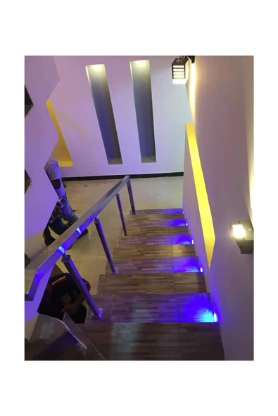5 Watt MAVİ Işık Siyah Kasa, Sensörsüz Merdiven, Basamak, Koridor, Hol, Antre Armatürü, Led Armatür - 5
