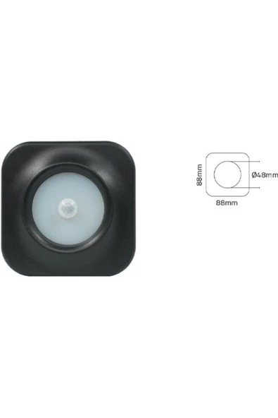 3 Watt Radar Sensörlü, Siyah Kasa, Mavi Işık Merdiven, Koridor, Basamak, Hol Armatürü - Led Armatür - 2