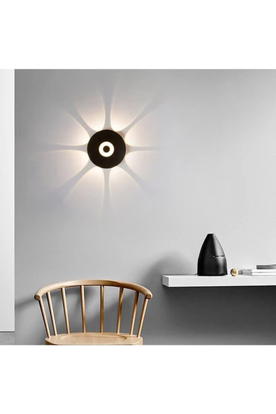 7 Watt Gün Işığı Ledli Yaprak Işık Desenli Dekoratif İç ve Dış Mekan Aplik, Modern Tasarım Armatür - 3