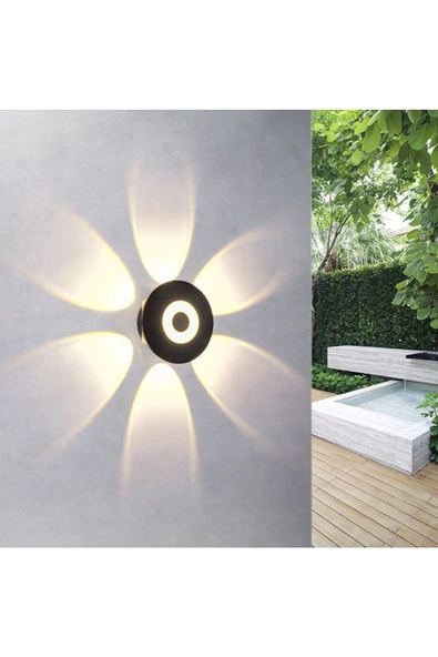 7 Watt Gün Işığı Ledli Yaprak Işık Desenli Dekoratif İç ve Dış Mekan Aplik, Modern Tasarım Armatür - 4