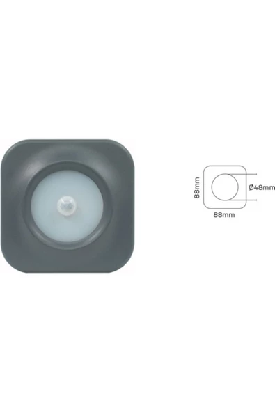 3 Watt Gün Işığı, ANTRASİT Kasa, Sensörlü Merdiven, Basamak, Koridor, Antre Armatürü, Led Armatür ürün görseli 1