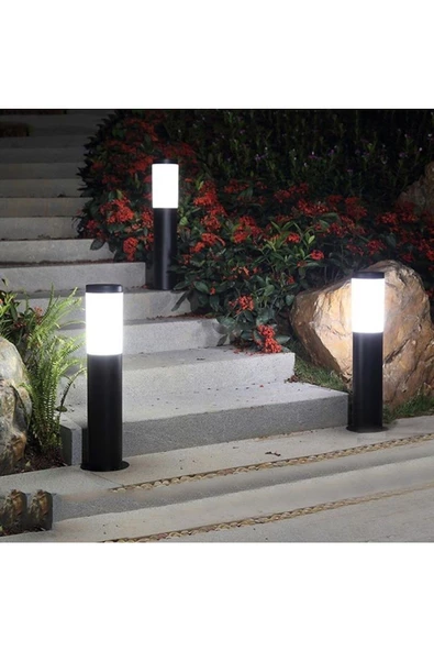 41 Cm E27 Duylu, 10 W. Beyaz Işık Ampul Dahil, Bahçe Duvar, Yürüyüş Yolu Armatürü, Set Üstü Aplik - Resim 4