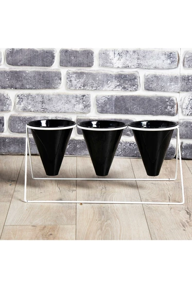Vıpclass 3 Saksılı Metal Çiçek Standı - Saksılar Dahil - Vbs - 2
